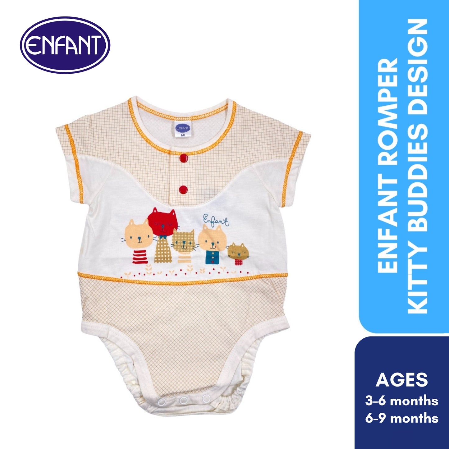 Enfant Romper Kitty Buddies Design