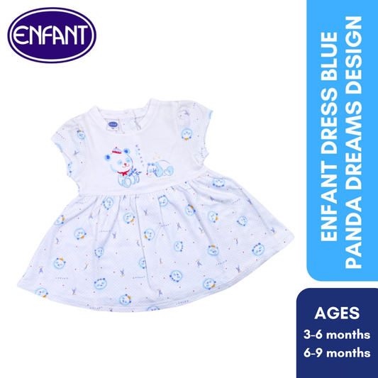 Enfant Dress Blue Panda Dreams Design