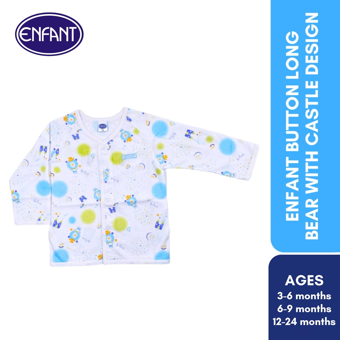 Enfant Button Long Bear With Castle Design