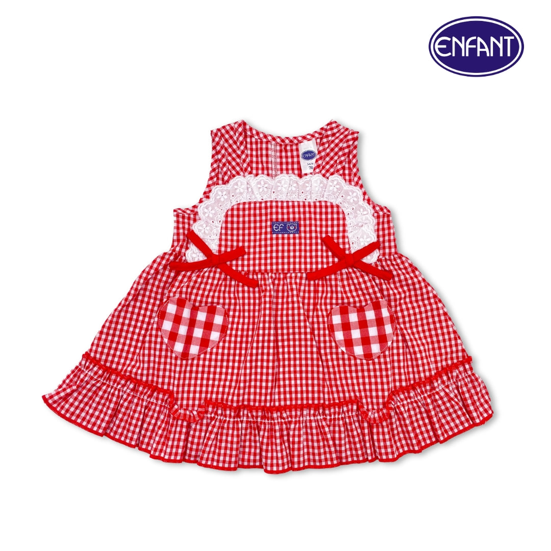 Enfant Dress Stripes Red