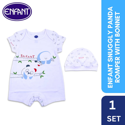 Enfant Snuggly Panda Romper w/ Bonnet