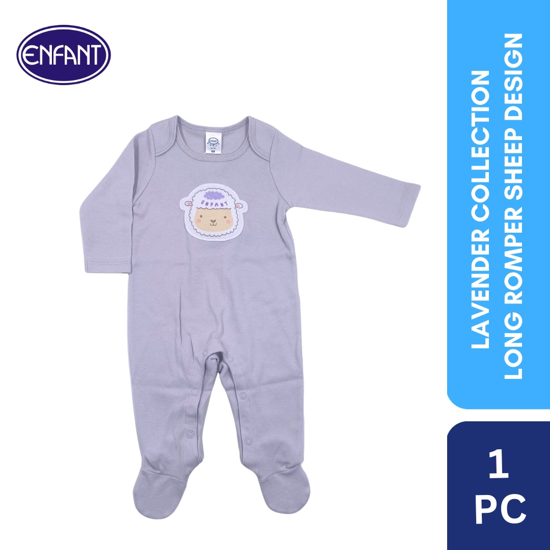 Lavender Collection Night Romper with Sheep Design