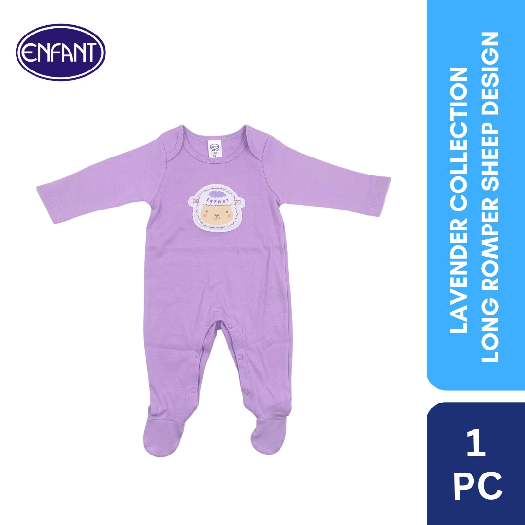 Lavender Collection Night Romper with Sheep Design