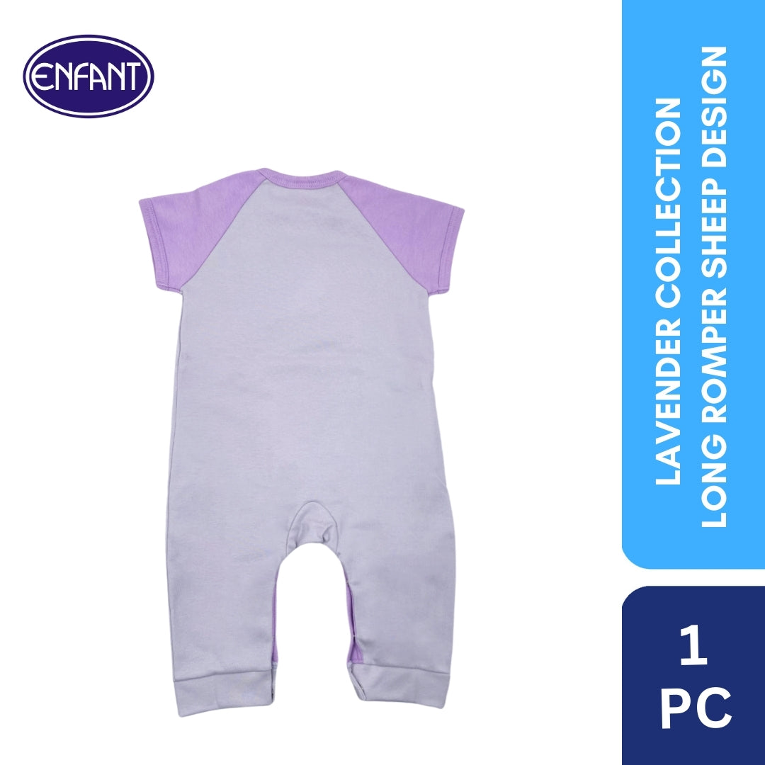 Lavender Collection Comfy Cuddle Romper with Sheep Design