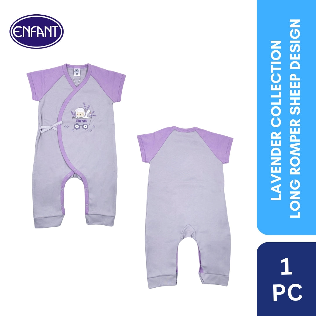 Lavender Collection Comfy Cuddle Romper with Sheep Design