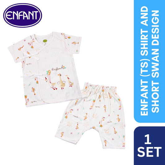 Enfant Organic (Ts) Shirt And Short Swan Design
