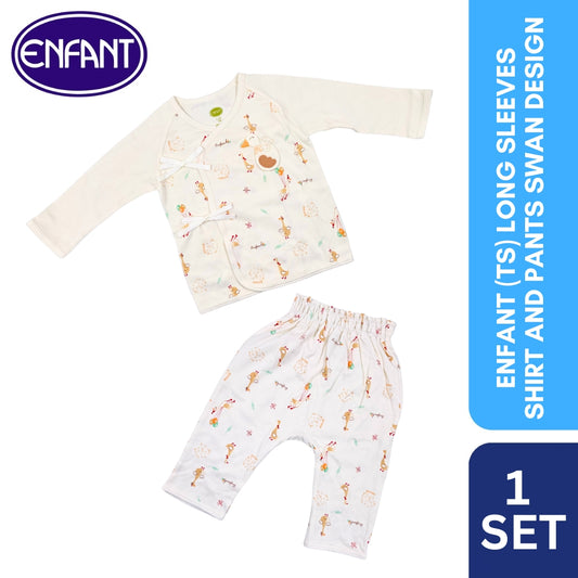 Enfant Organic (Ts) Long Sleeves Shirt And Pants Swan Design