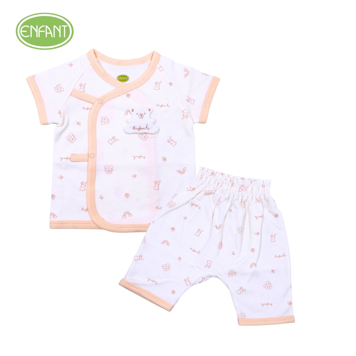 Enfant Tiny Teddy & Little Bunny Short Sleeve Shirt & Shorts Set