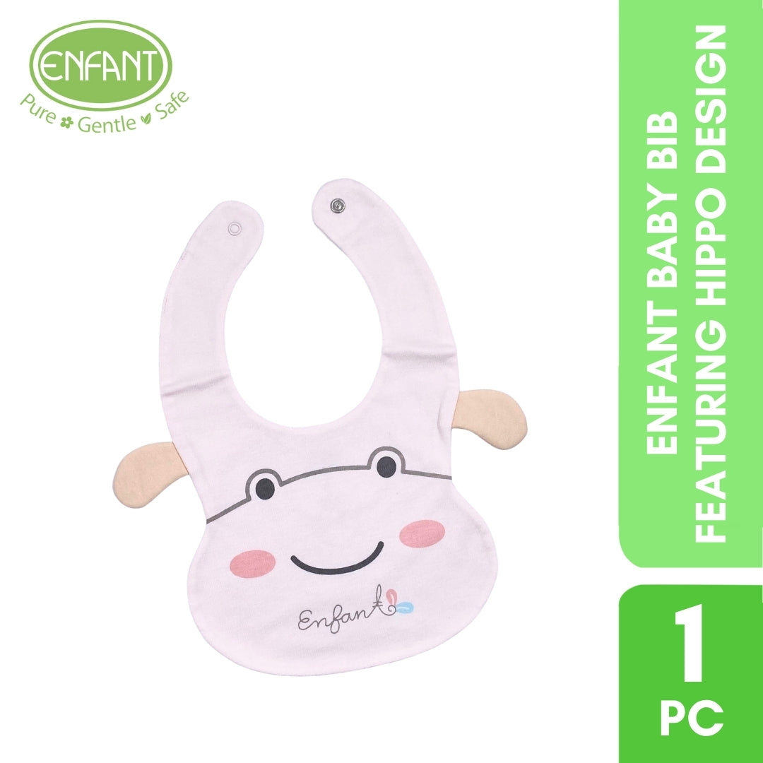ENFANT BABY BIB FEATURING HIPPO DESIGN