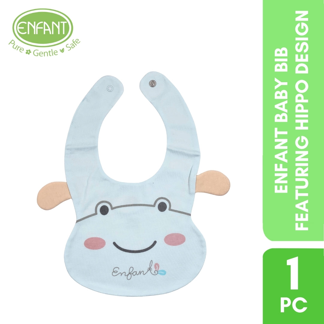 ENFANT BABY BIB FEATURING HIPPO DESIGN