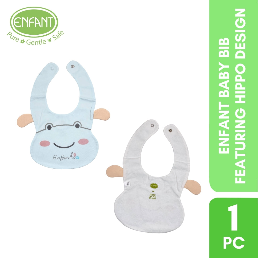 ENFANT BABY BIB FEATURING HIPPO DESIGN