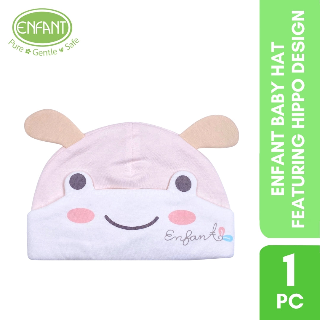 ENFANT BABY HAT FEATURING HIPPO DESIGN