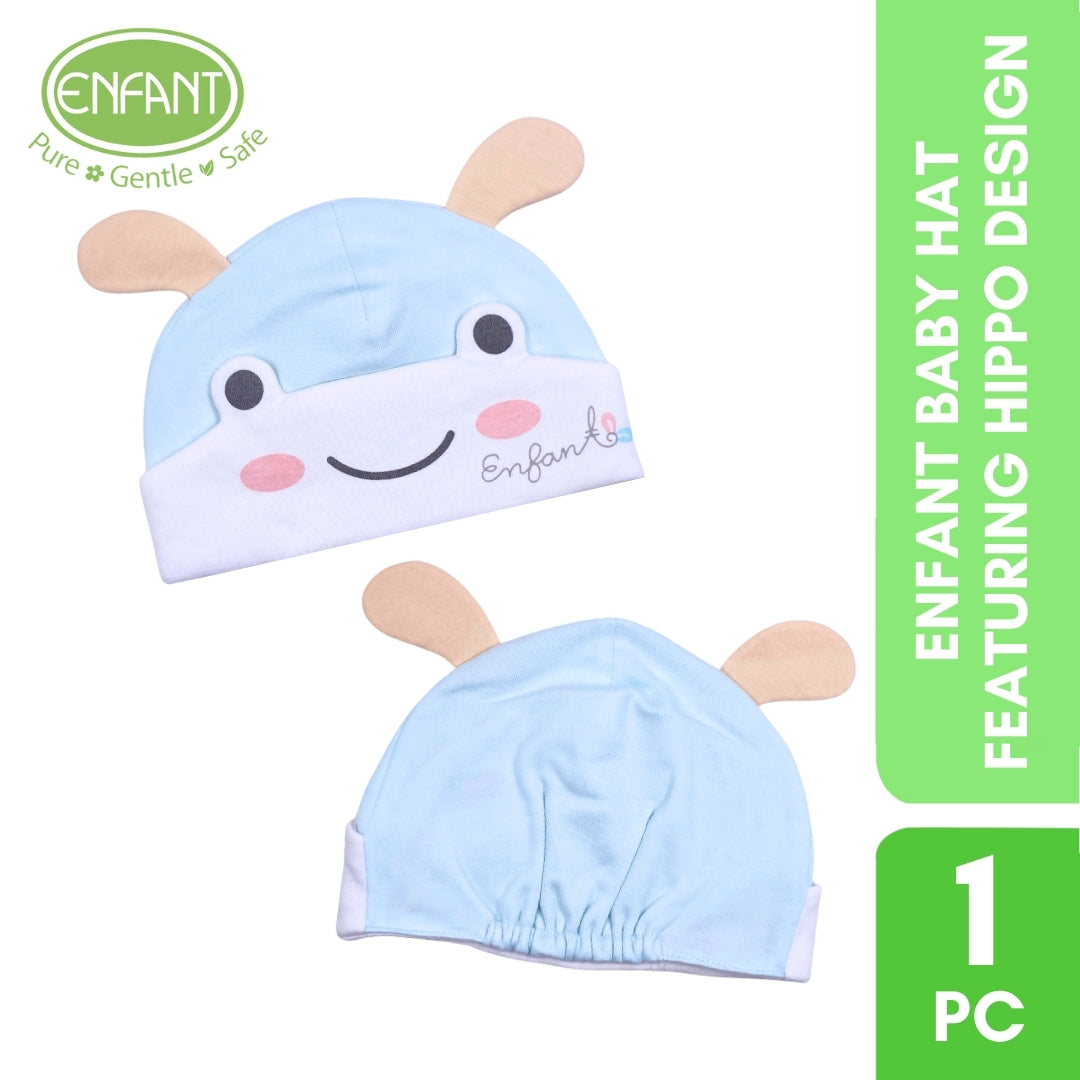 ENFANT BABY HAT FEATURING HIPPO DESIGN