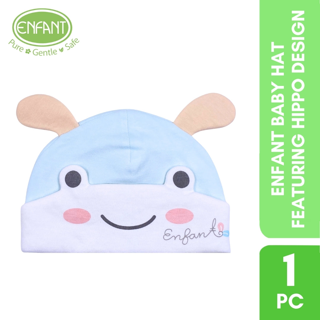ENFANT BABY HAT FEATURING HIPPO DESIGN