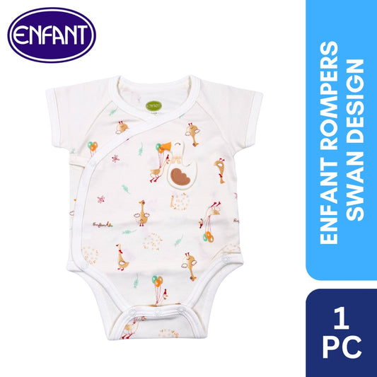 Enfant Organic Rompers Swan Design