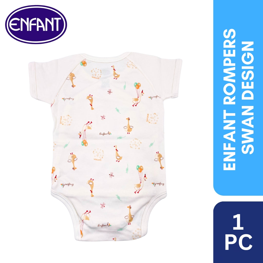 Enfant Organic Rompers Swan Design