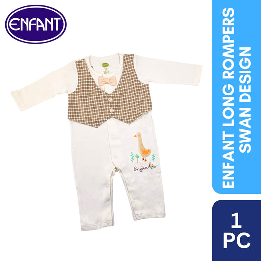 Enfant Organic  Long Rompers Swan Design