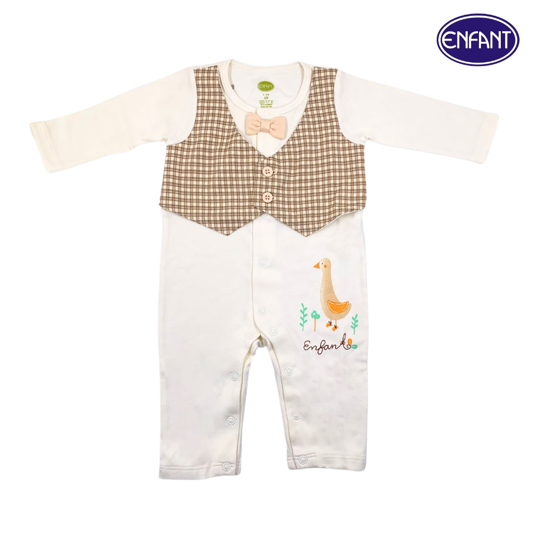 Enfant Organic Long Rompers Swan Design