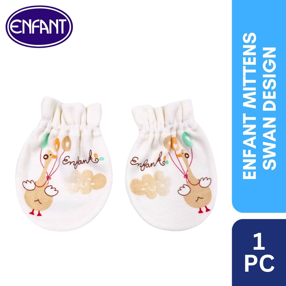 Enfant Organic Mittens Swan Design