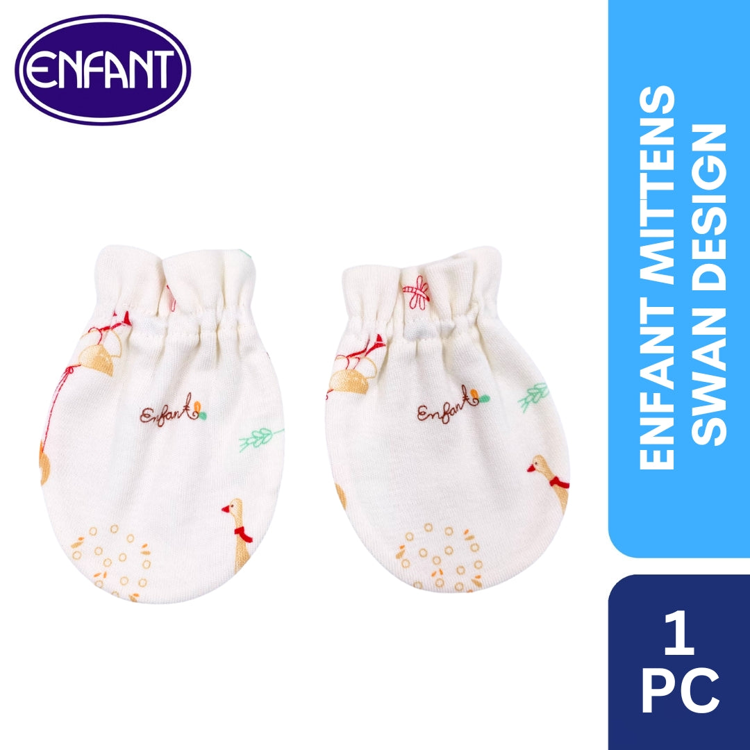 Enfant Organic Mittens Swan Design