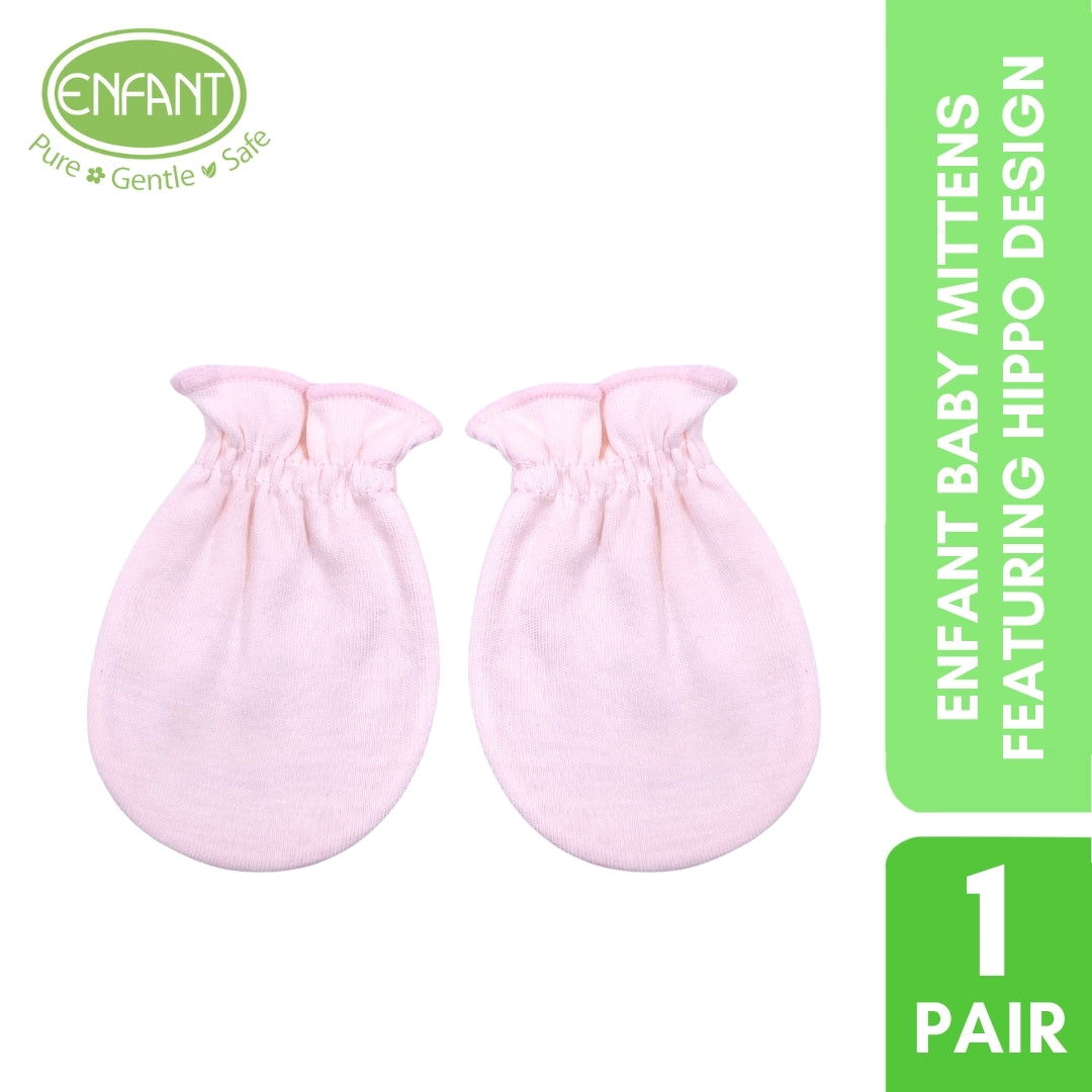 ENFANT BABY MITTENS FEATURING HIPPO DESIGN