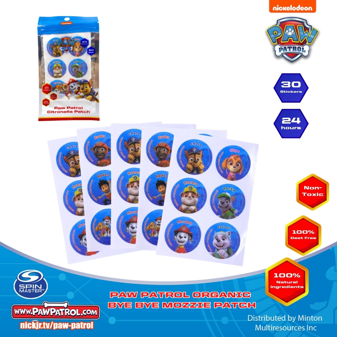 PAW PATROL ORGANIC BYE BYE MOZZIE PATCH_30 stickers