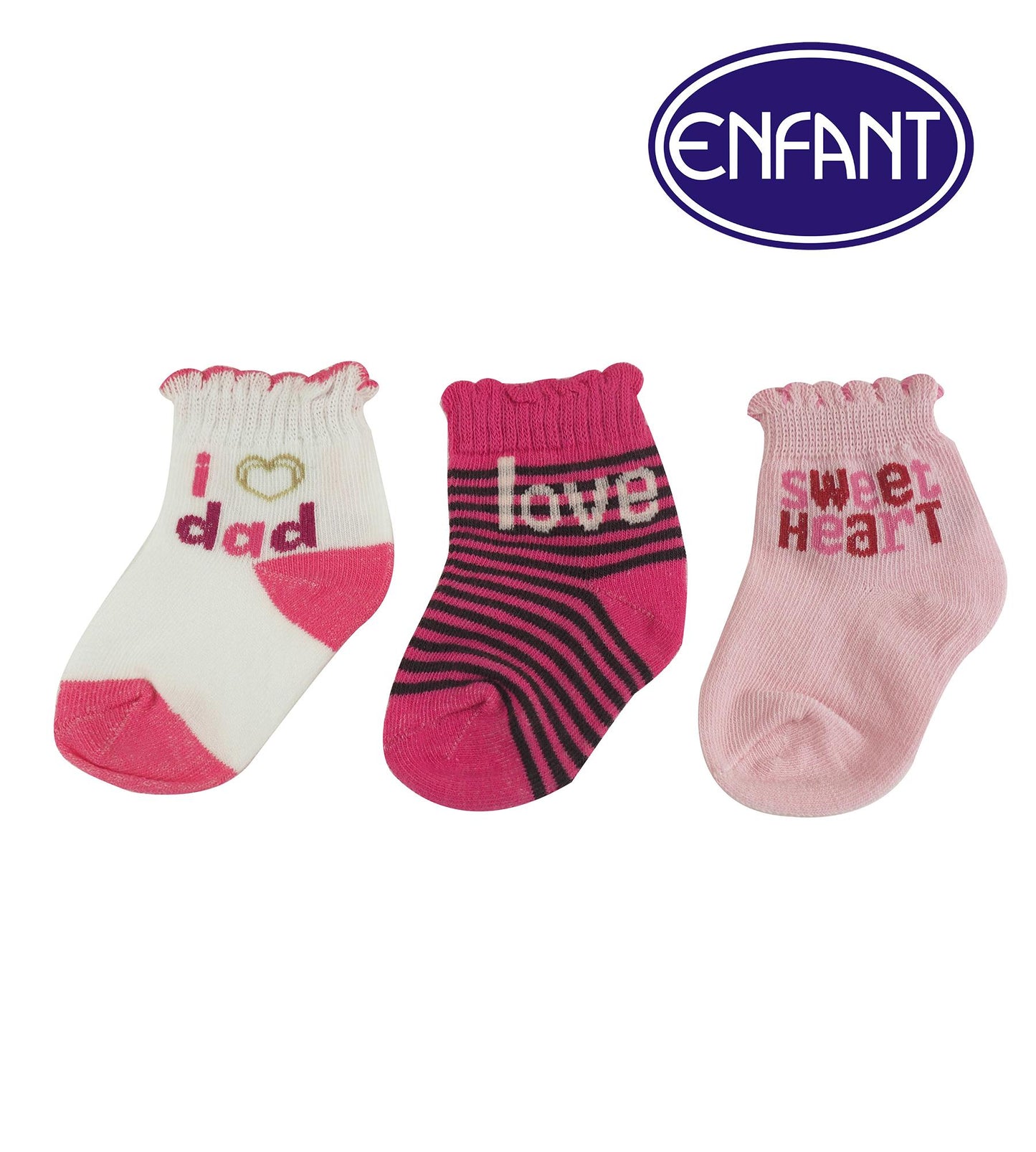 Enfant Baby Girl Socks with Heart Design