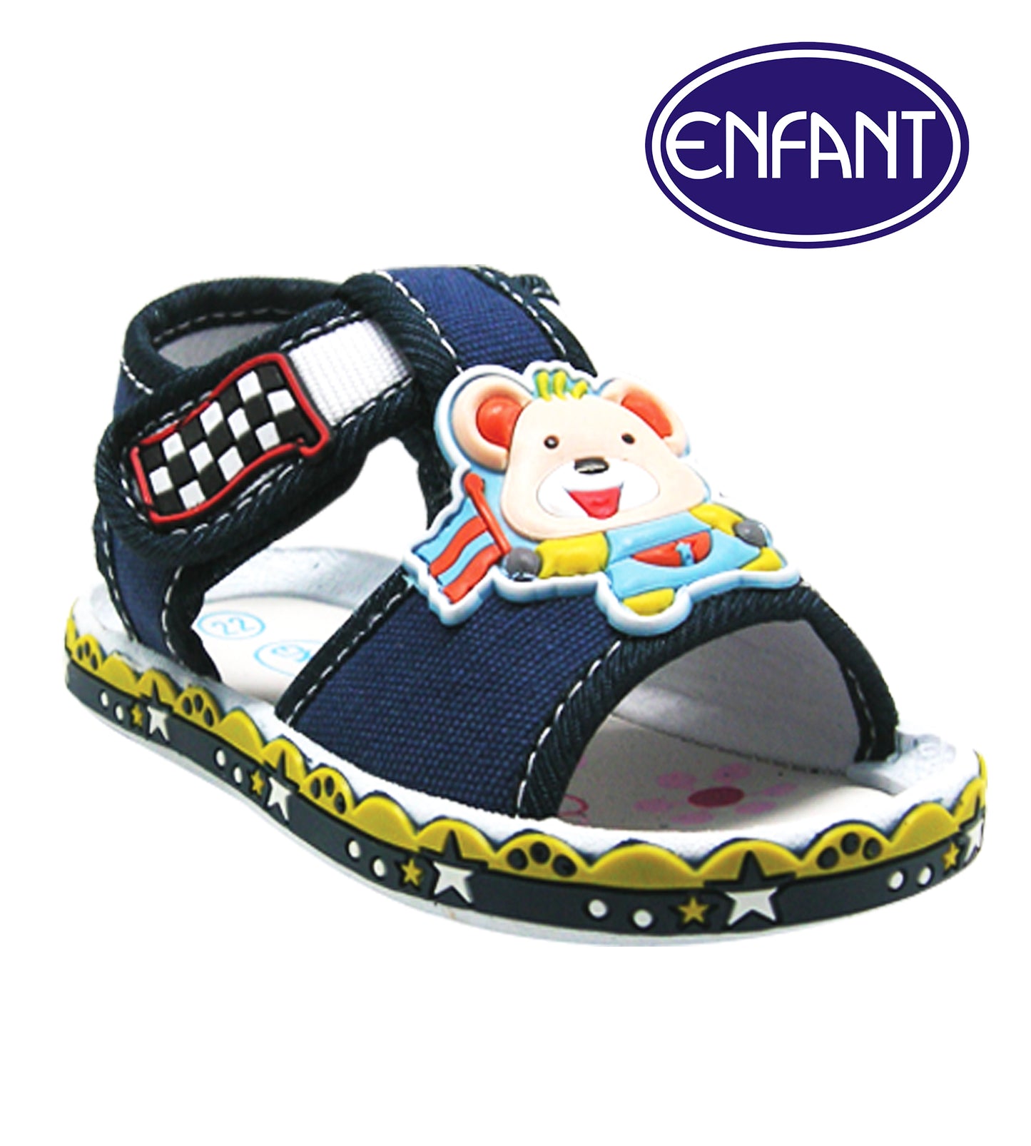 Enfant Toddler Sports Sandals with Bear (Blue)