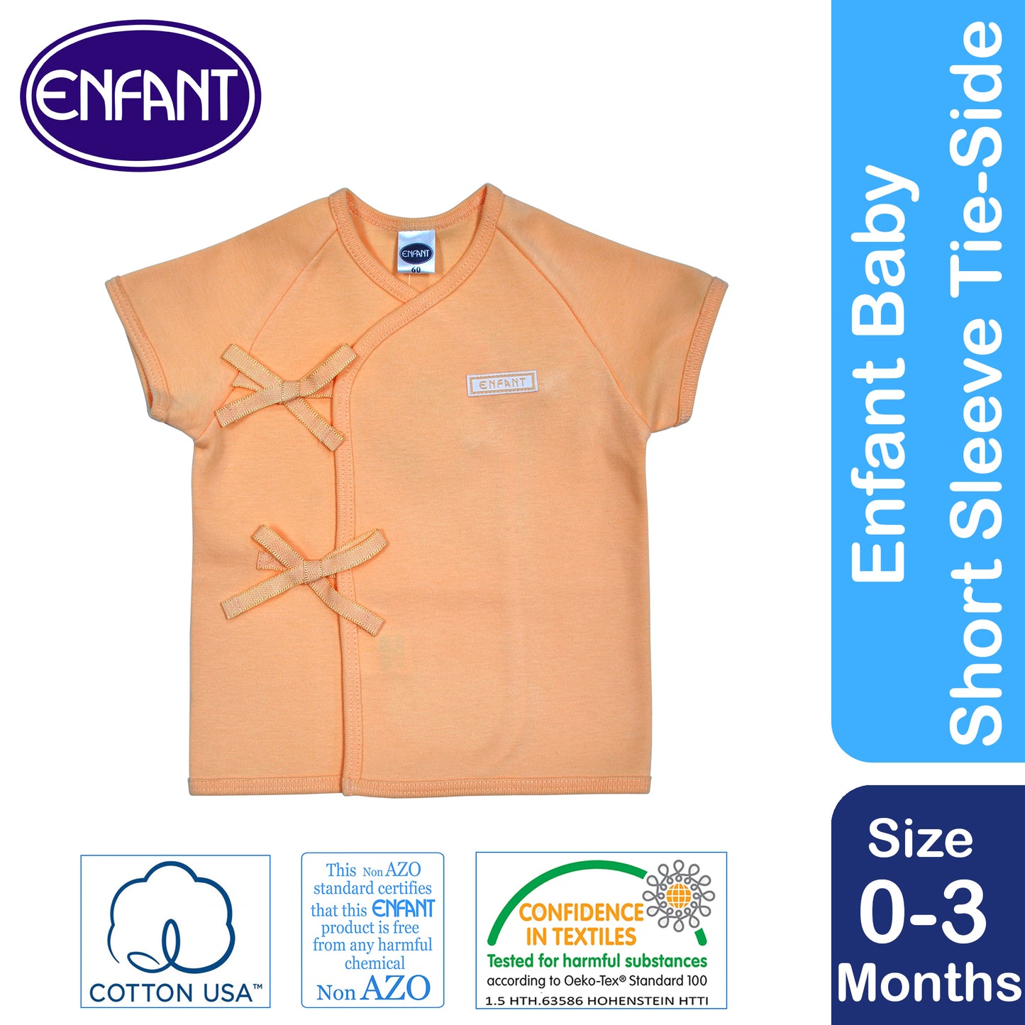 Enfant Baby Clothes Shirt Tie side / kimono - Newborn Plain basic Short Sleeves