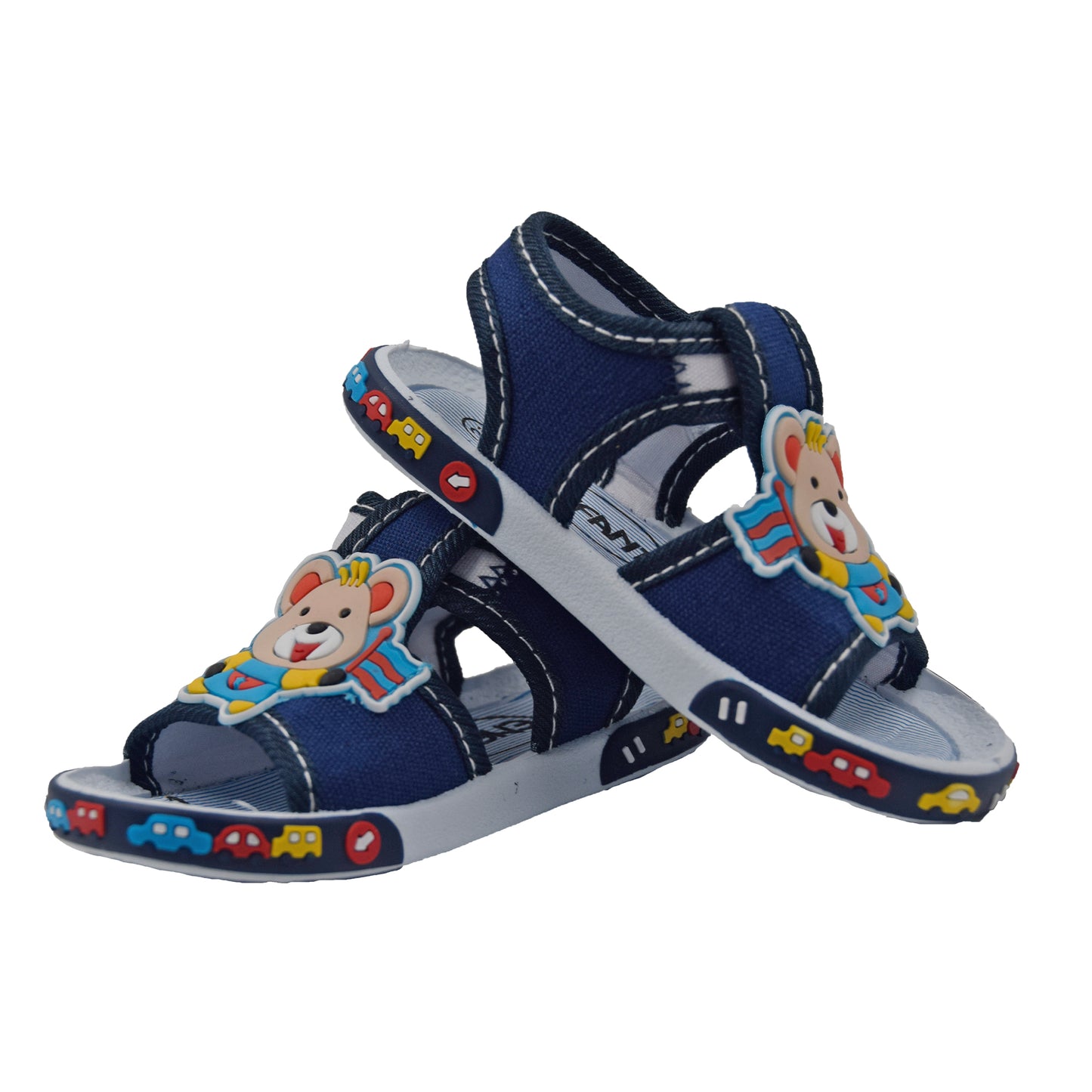 Enfant Toddler Sports Sandals with Bear (Blue)