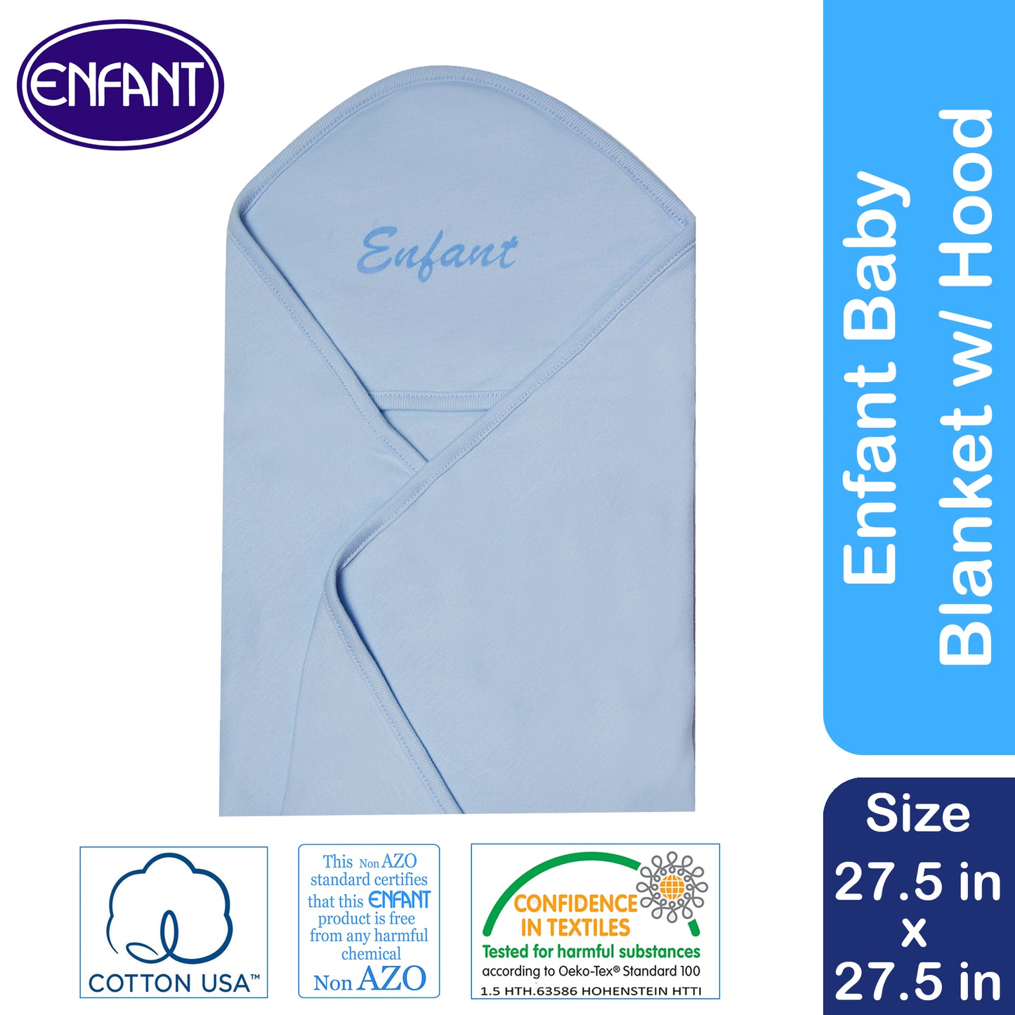 Enfant 100% Cotton Baby Newborn Receiving Blanket with Hood