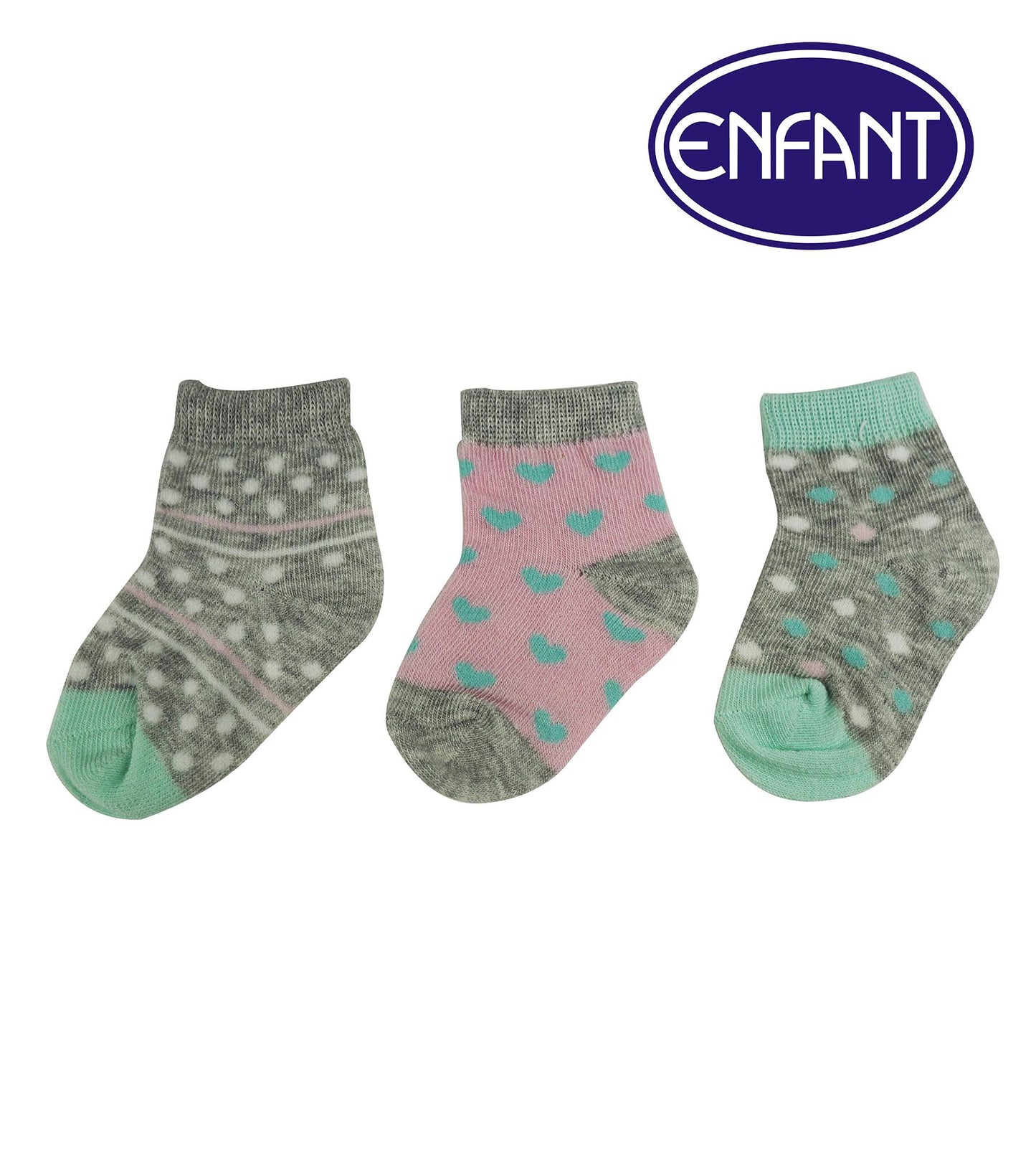 Enfant Baby Girls’ Socks Polka Dot Design Set of 3