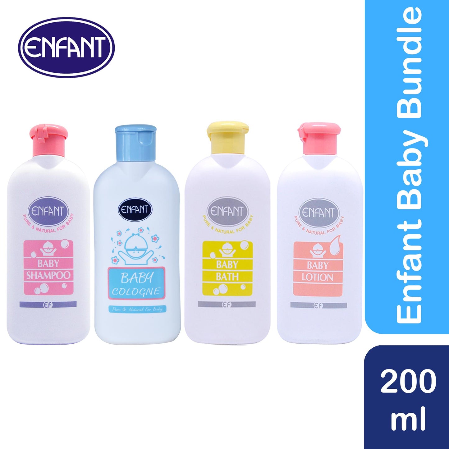 Enfant Baby Bath Bundle Set 200ml - Shampoo, Lotion, Bath, Cologne 200ml