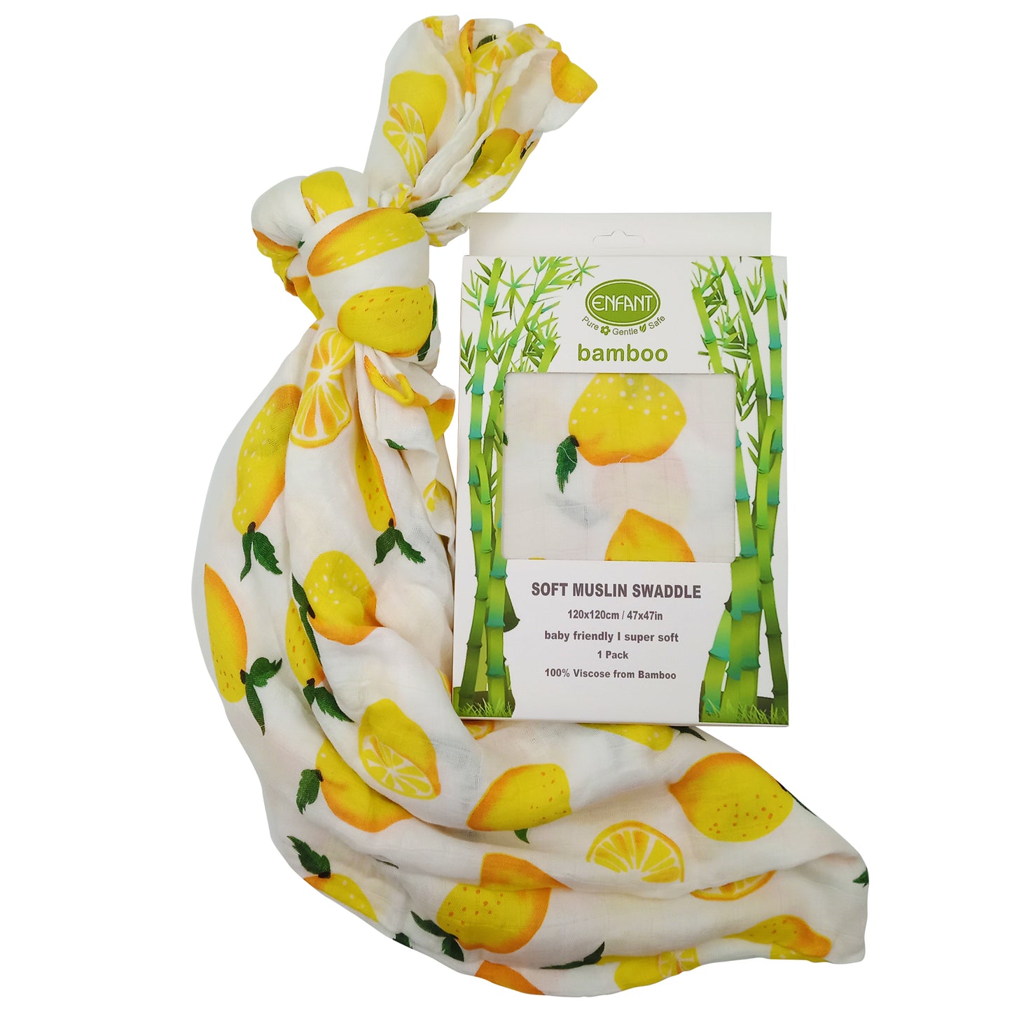 100% Bamboo Muslin Swaddle w/ Design