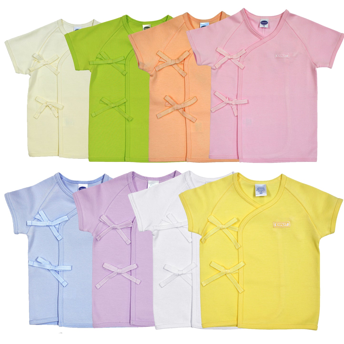 Enfant Baby Clothes Shirt Tie side / kimono - Newborn Plain basic Short Sleeves