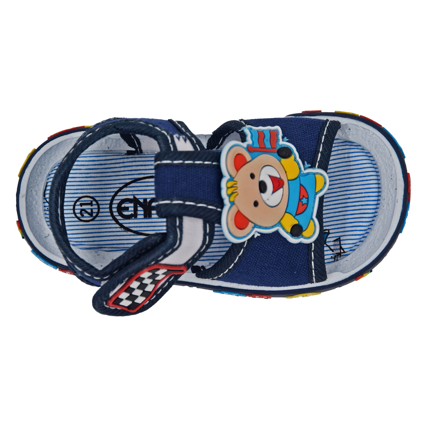 Enfant Toddler Sports Sandals with Bear (Blue)