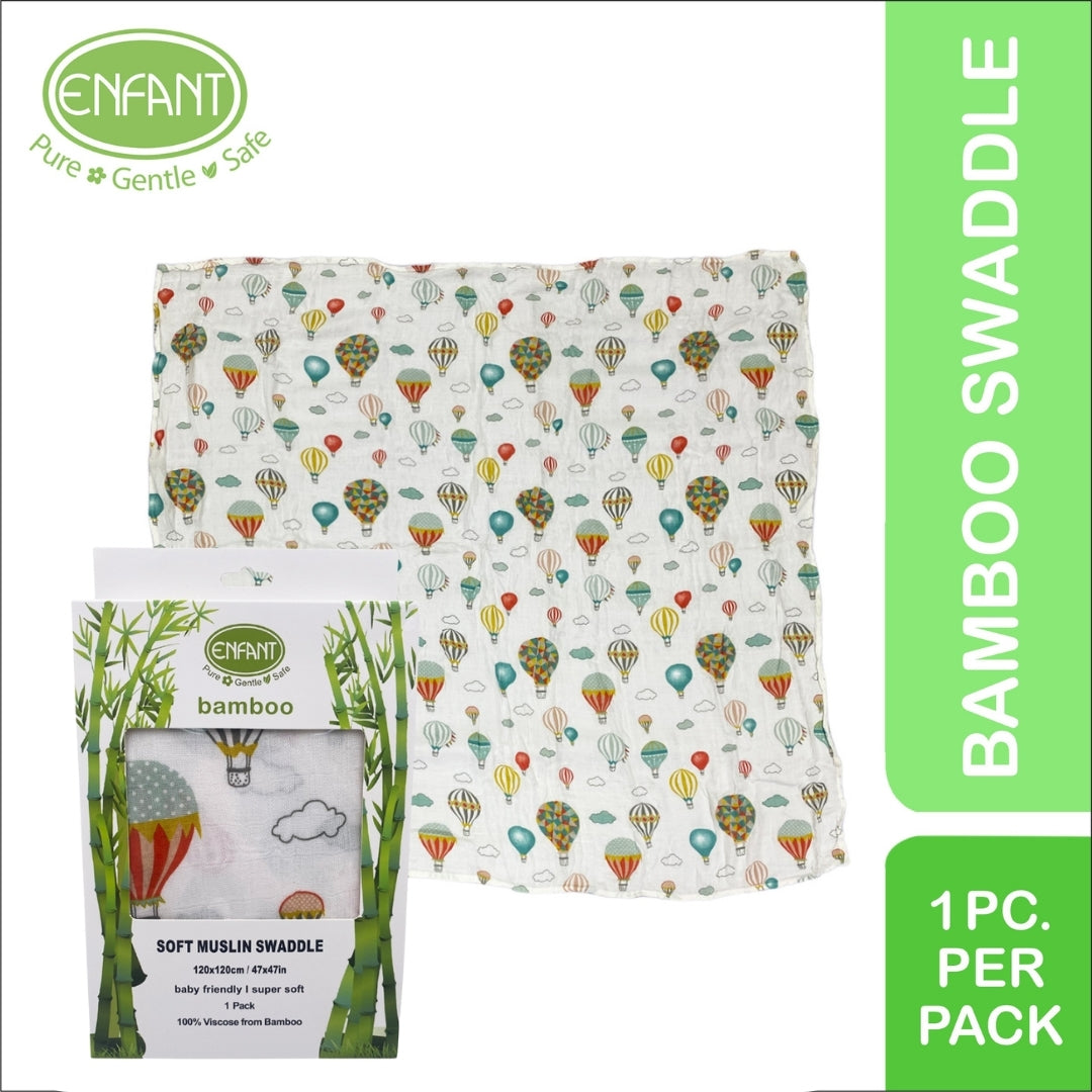100% Bamboo Muslin Swaddle w/ Design