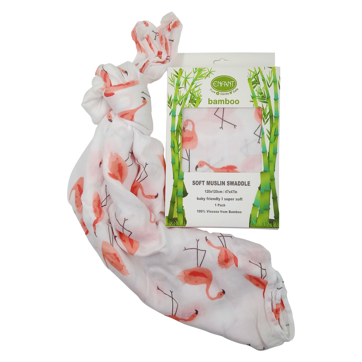 100% Bamboo Muslin Swaddle w/ Design