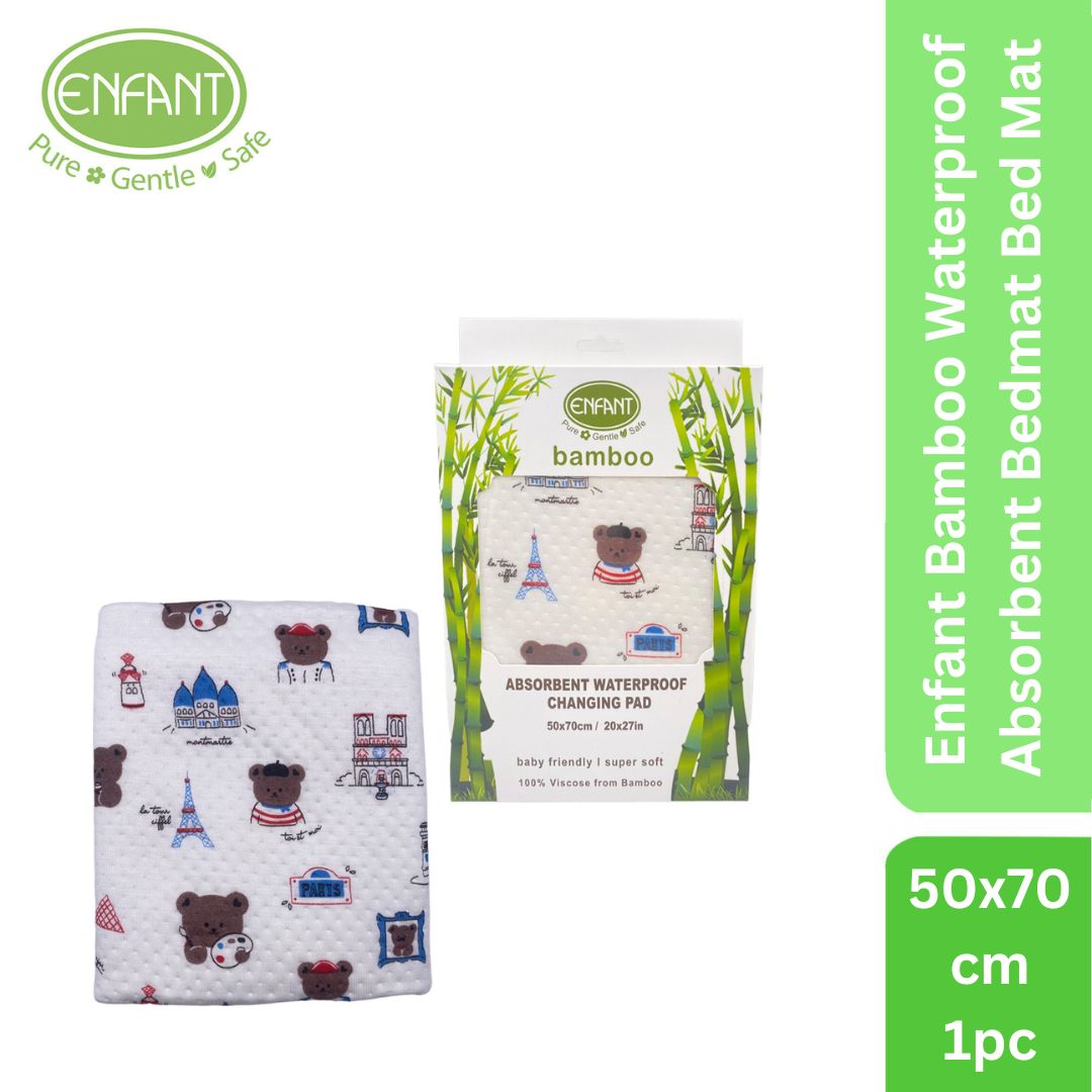 Enfant Bamboo Waterproof Absorbent Bedmat Bed Mat Mattress Protector  Urinal pad Size 70x110 or 50x70