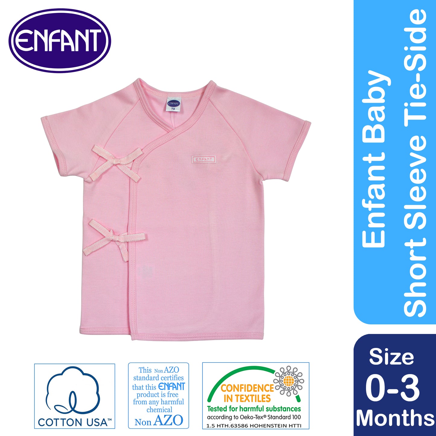 Enfant Baby Clothes Shirt Tie side / kimono - Newborn Plain basic Short Sleeves