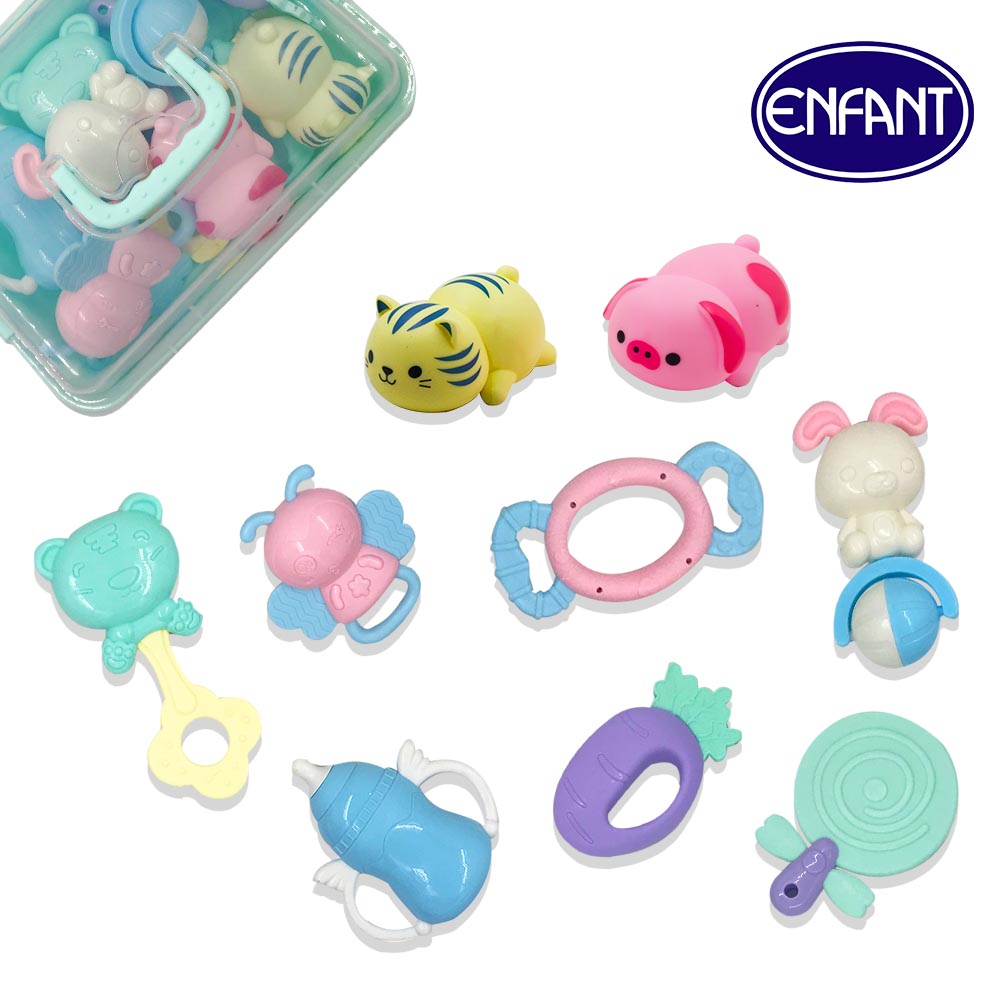 10 pcs Baby Rattle with Carrying Case