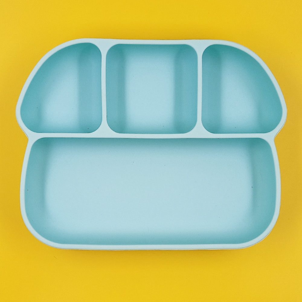 Enfant Silicone Food Grade 4 part Baby Kids Plate Partition With Suction