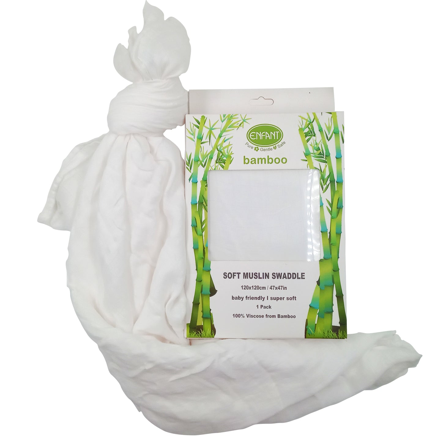 100% Bamboo Muslin Swaddle w/ Design