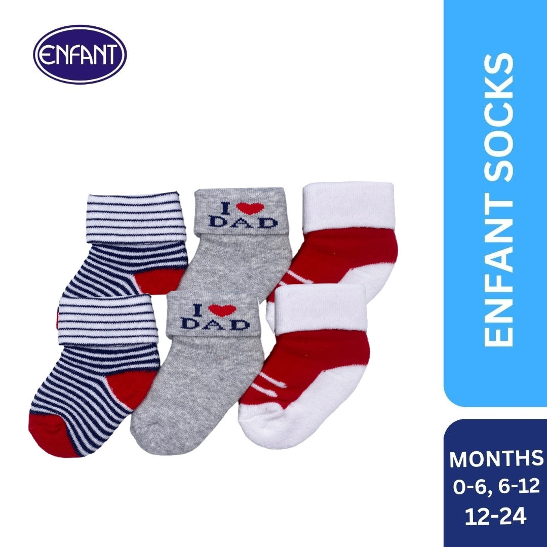 enfant baby boys socks i love dad socks for 0-6/-6-12/12-24