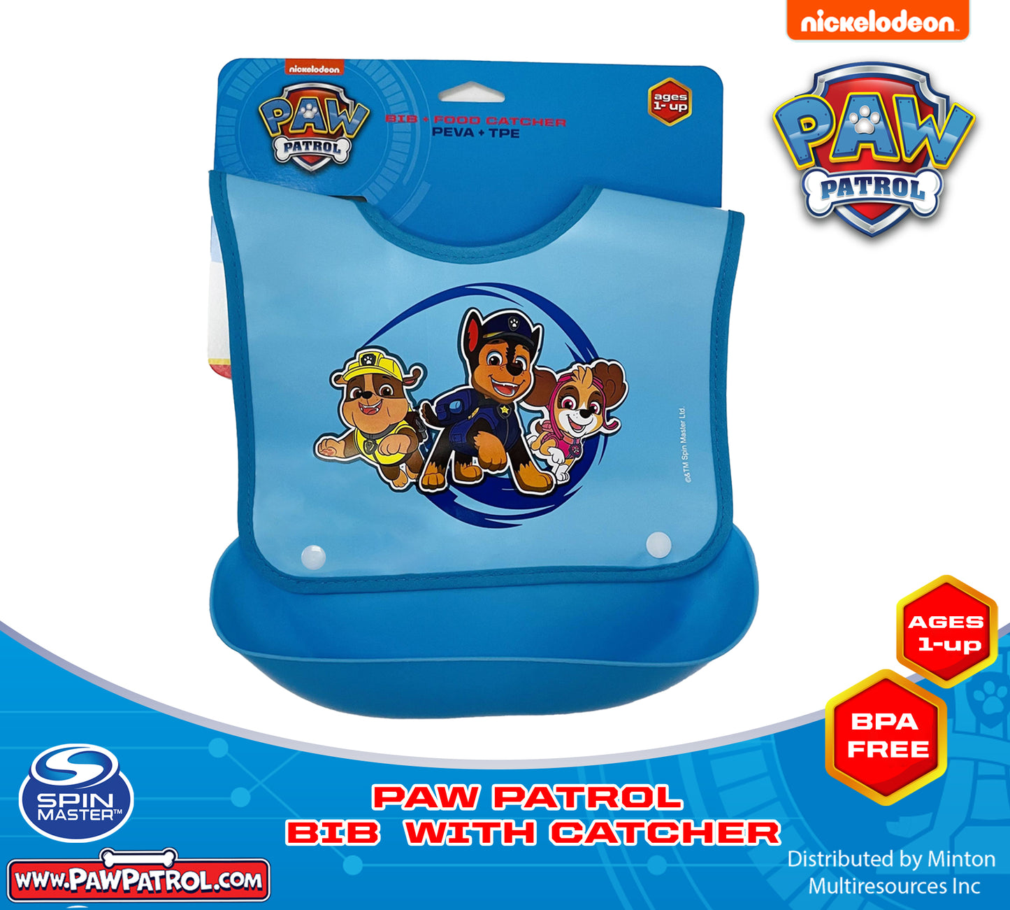 PAW PATROL BIB WITH CATCHER