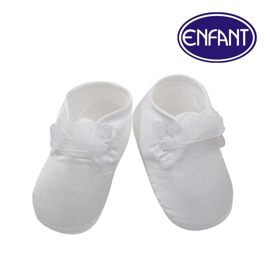 ENFANT BABY BAPTISMAL SHOES WITH RIBBON LACE