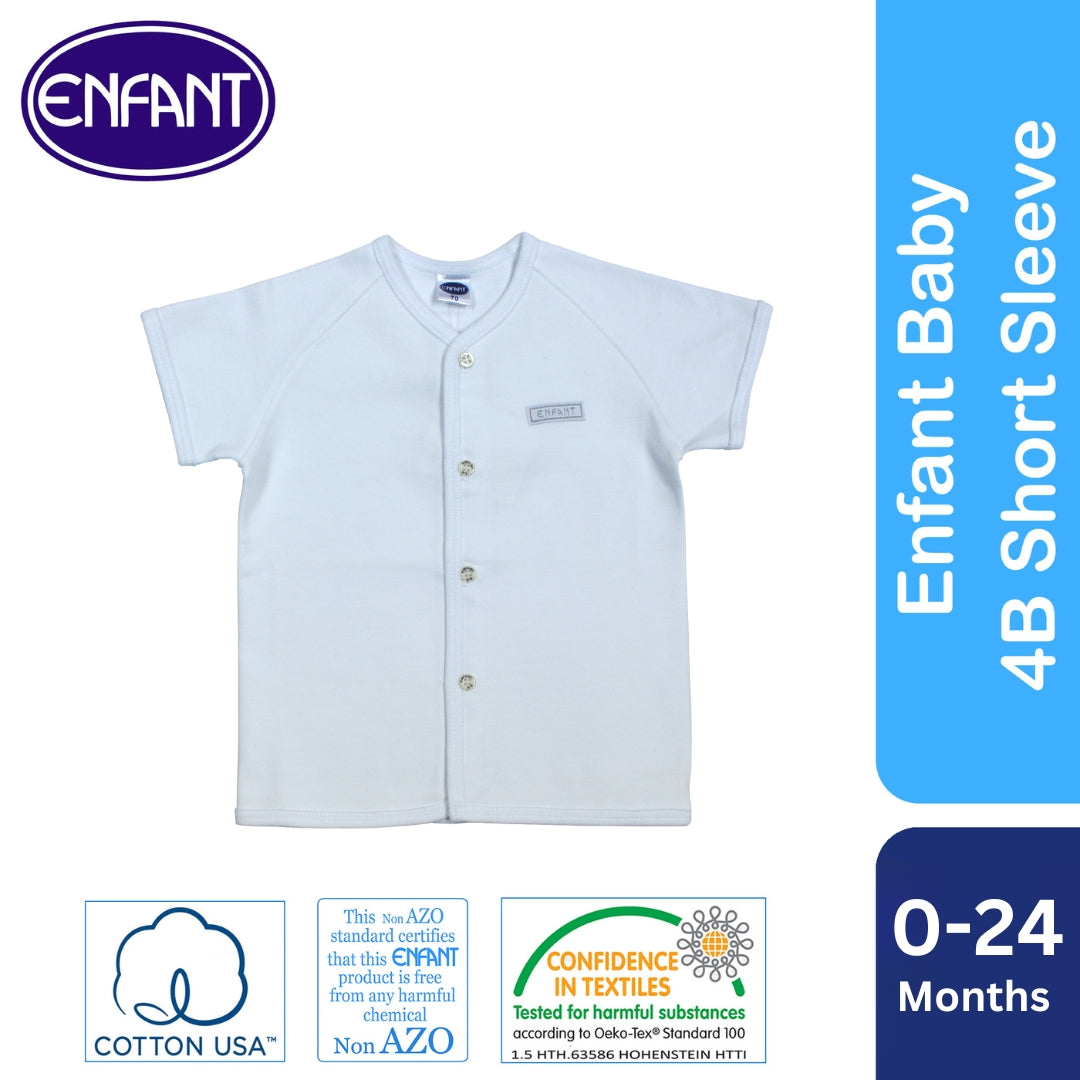 Enfant Short Sleeves  Shirt Button newborn Baby 100% cotton