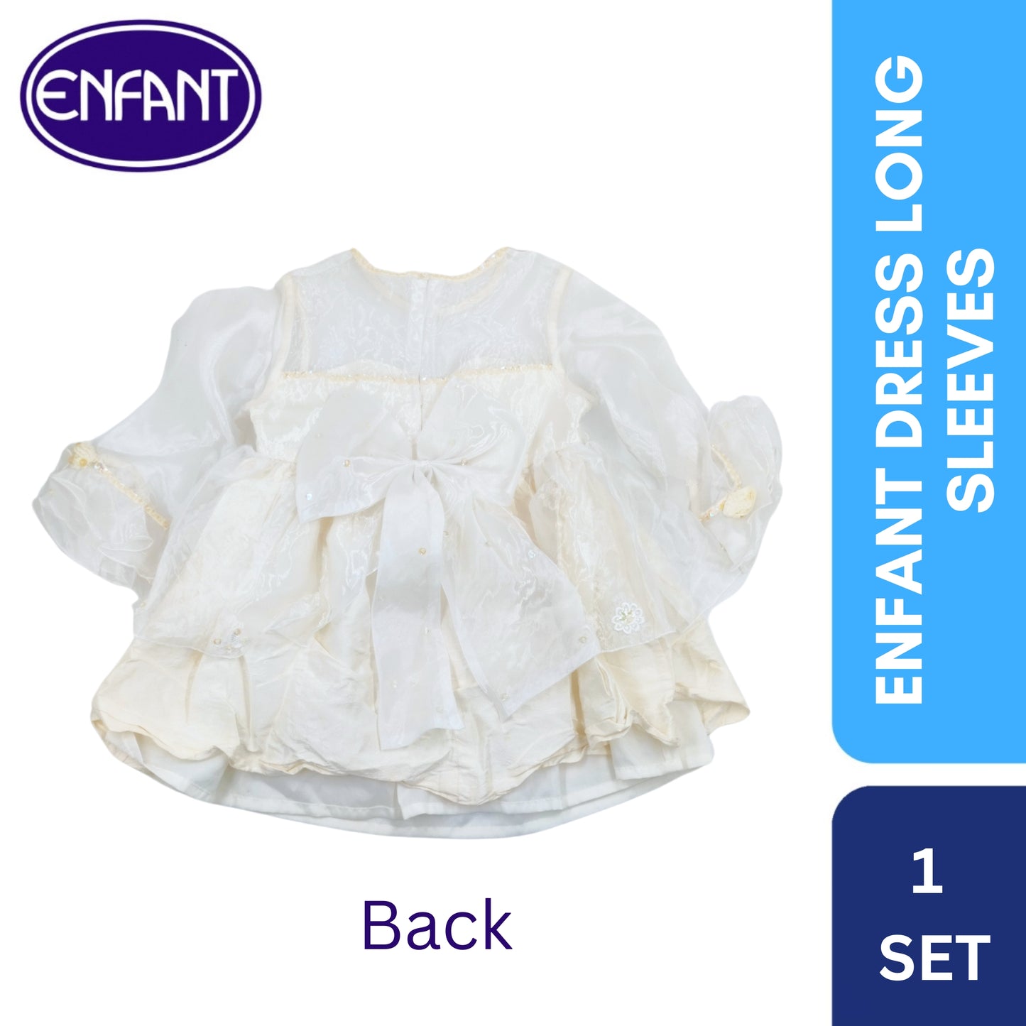 Enfant Dress Long Sleeves Color Cream