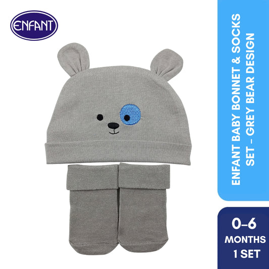 Enfant Baby Hat & Socks Set (Grey)