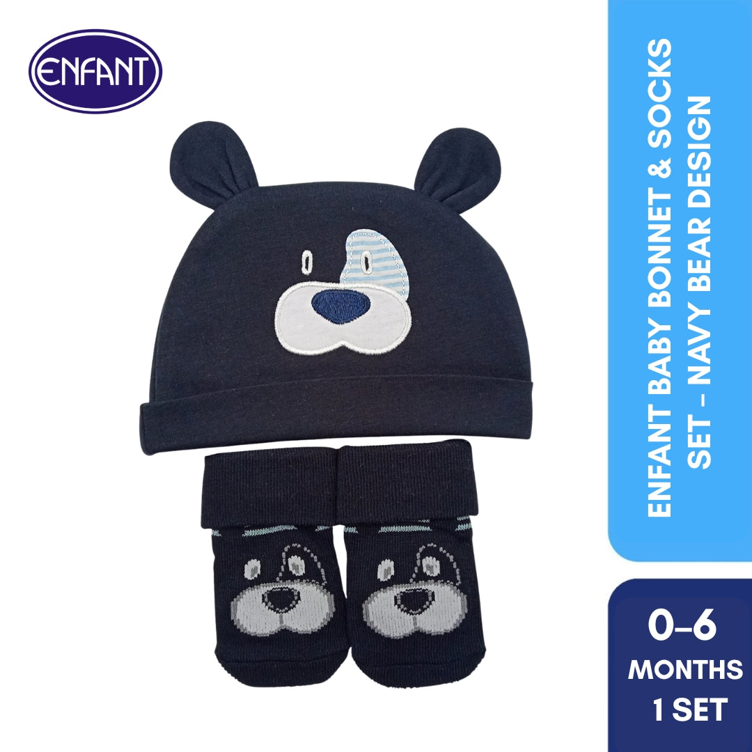 Enfant Baby Hat & Socks Set (Blue)